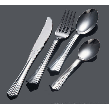 Plastic Fork Spoon Knife PS Prata Talheres